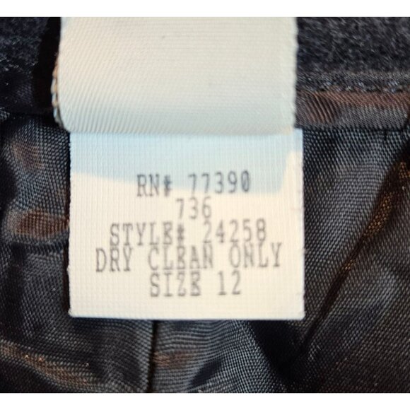 CW  Black Blazer Pant 100% Wool Suit Set Womens 12 Career Office classy classic - Picture 13 of 16